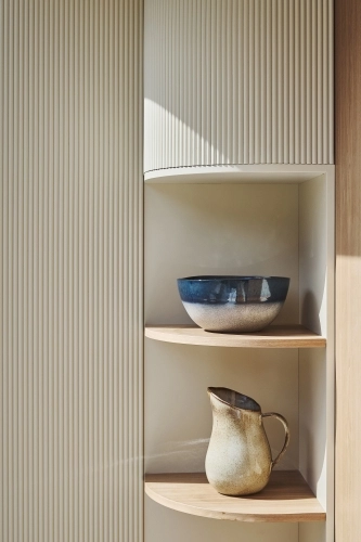 Curved Open Shelving